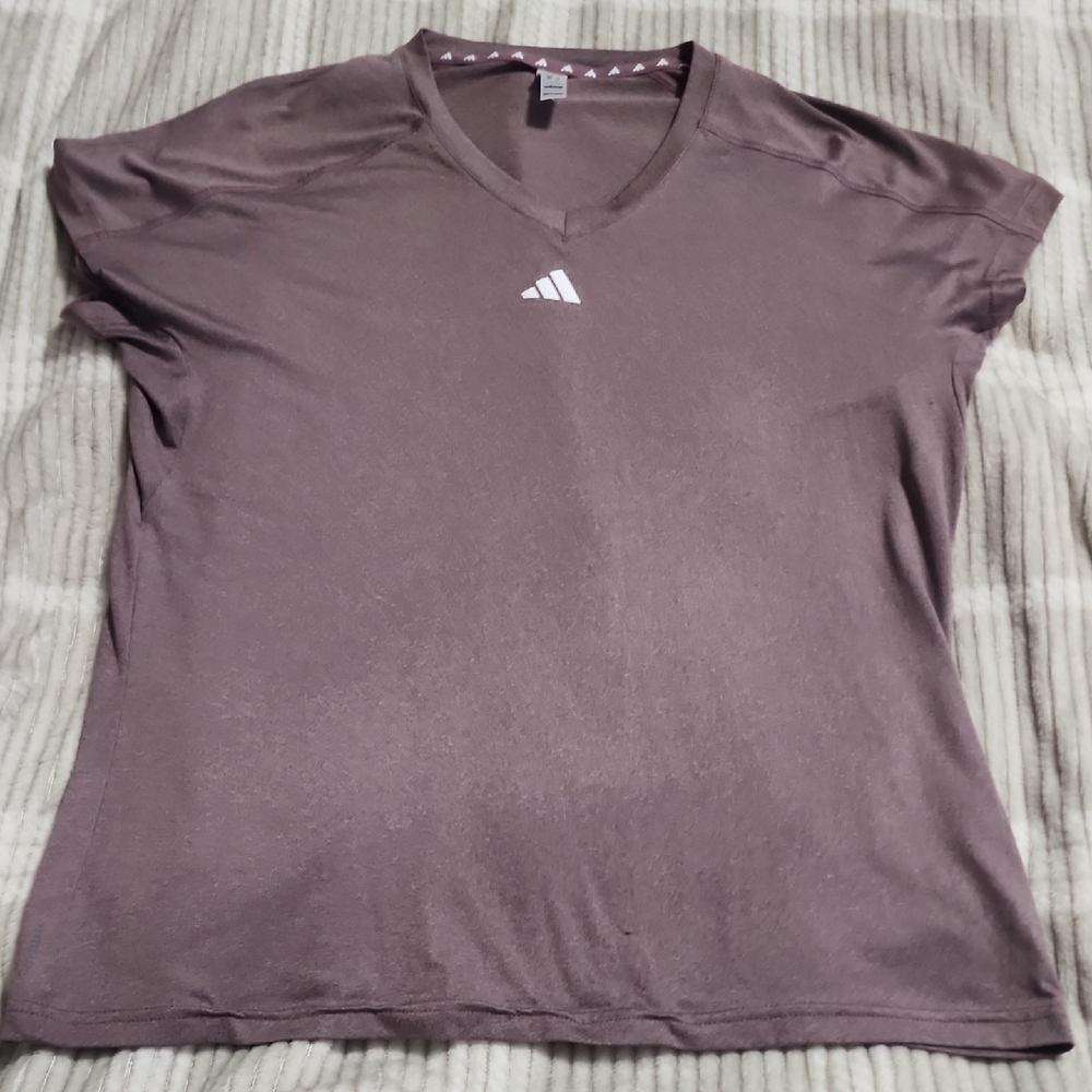 Adidas Mauve V-Neck Tee